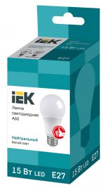 ნათურა შუქდიოდური A60 ბუშტი15ვტ 230ვ 4000კ E27 IEK - Image 3