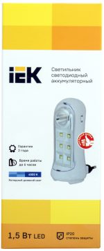 სანათი შუქდიოდური აკუმულატორული ДБА 3924 3ს 1,5ვტ IEK - Image 2